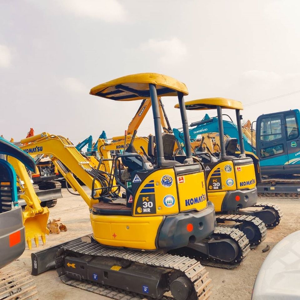 2024 Komatsu PC30MR mini excavator, rear three-quarter view