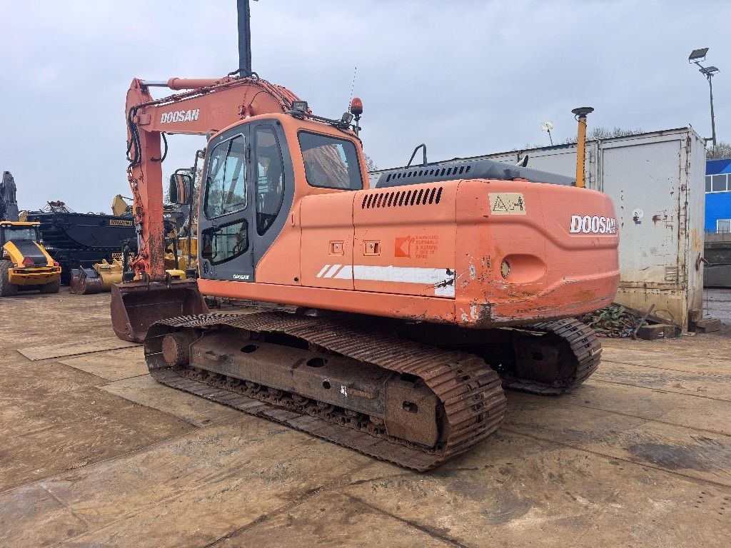 2008 Doosan DX225LC crawler excavator, rear three-quarter view
