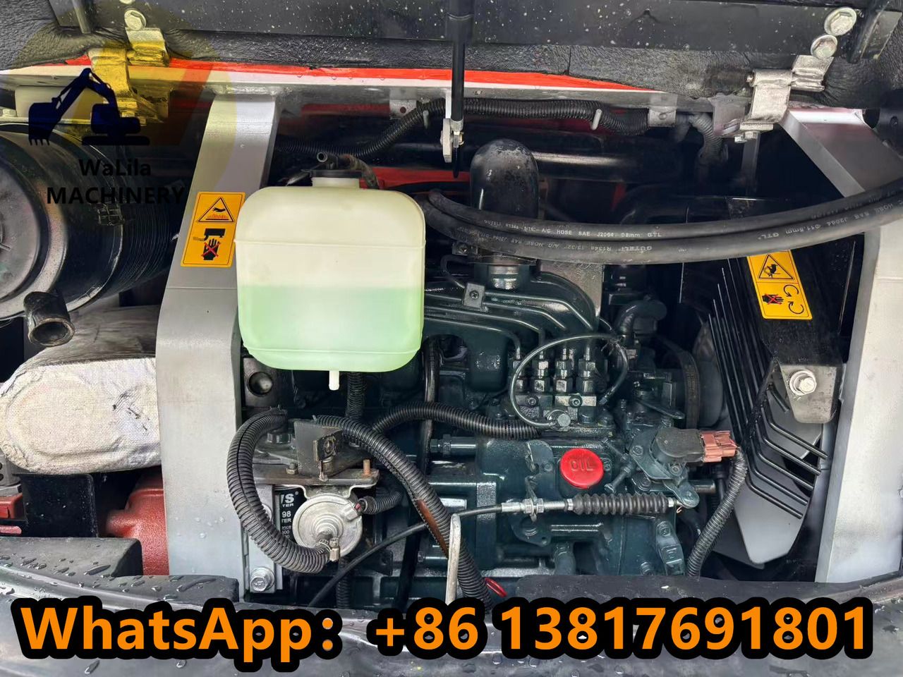2023 Kubota U55-4 mini excavator engine compartment view