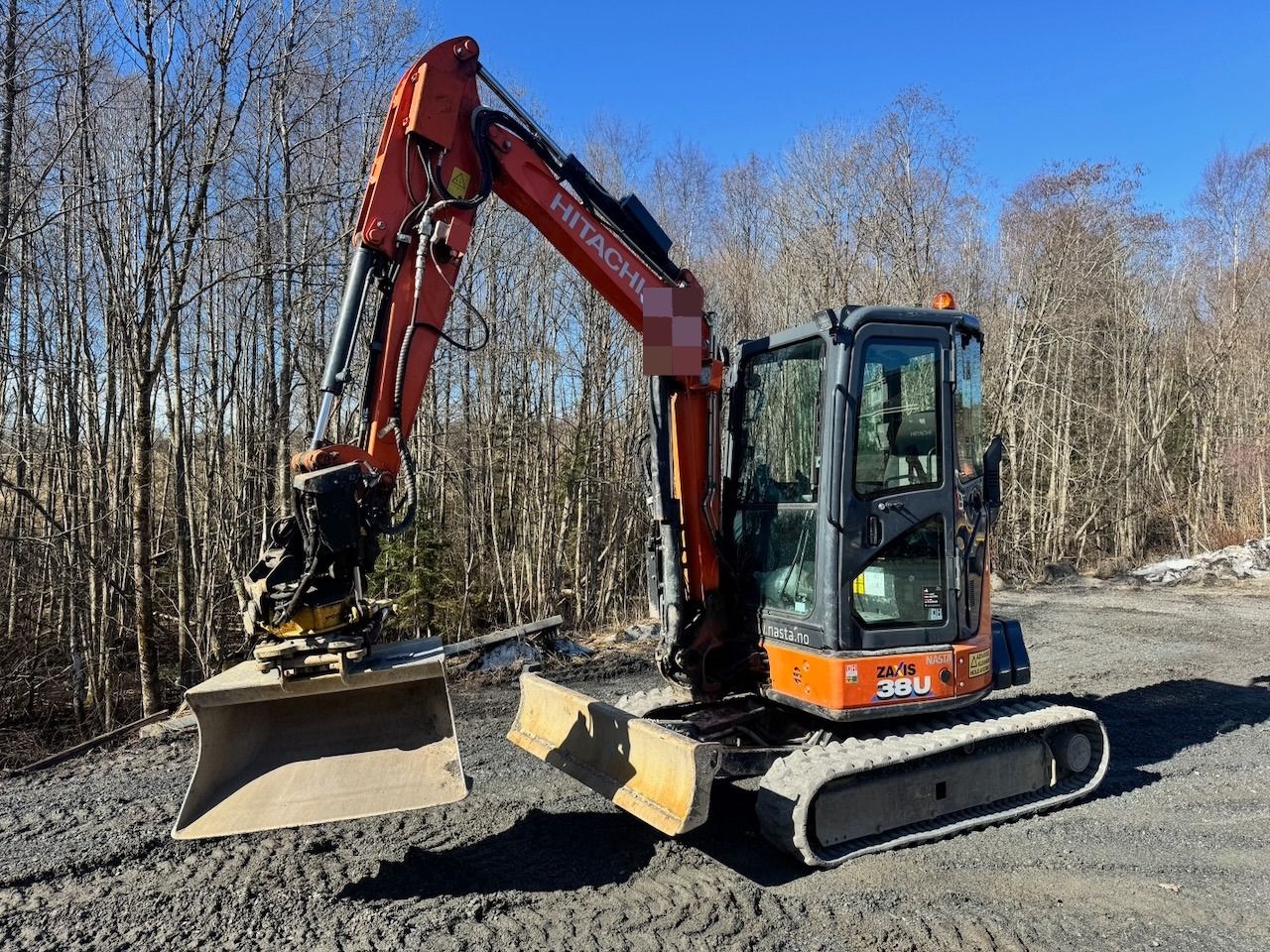 2019 Hitachi Zaxis 38U mini excavator, side view