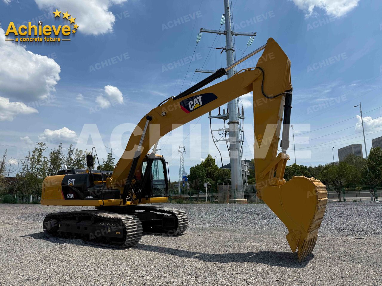 2025 Caterpillar 329D crawler excavator side profile view