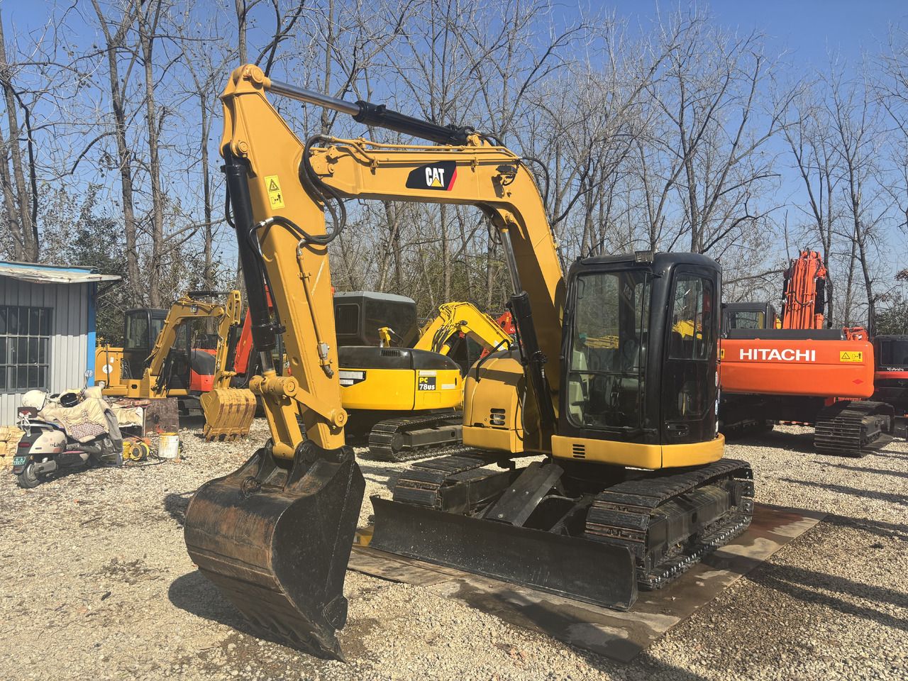 2020 Caterpillar 308C mini excavator, front three-quarter view