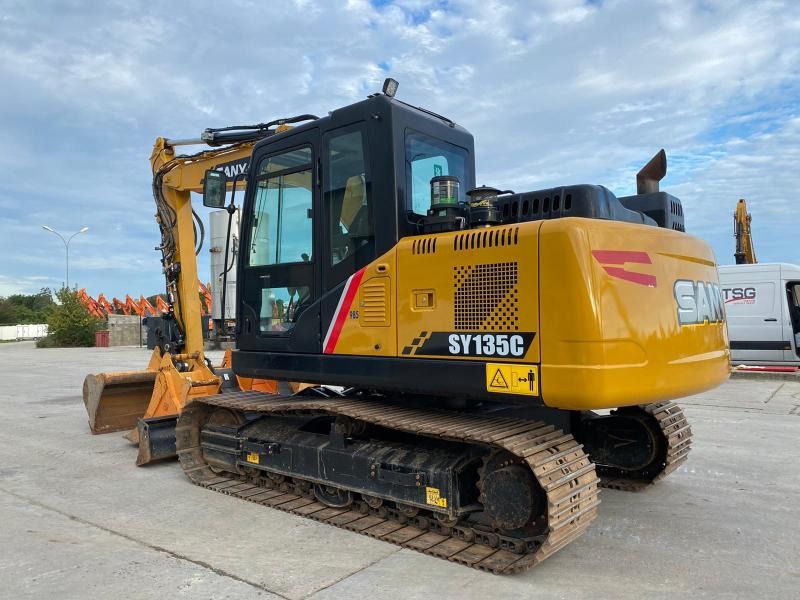 2019 Sany SY135C crawler excavator, rear three-quarter view 2019 Sany SY135C crawler excavator, rear three-quarter view