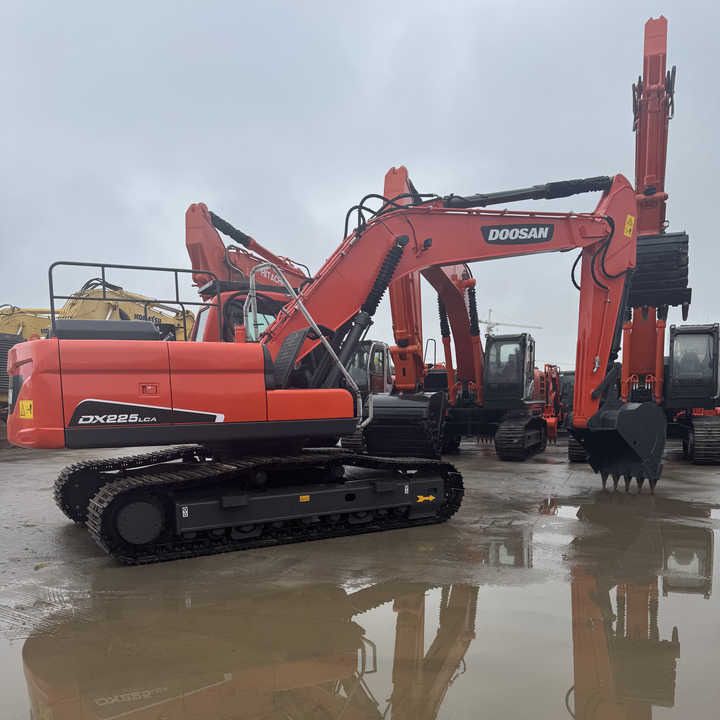 2019 Doosan DX225LCA crawler excavator, rear three-quarter view