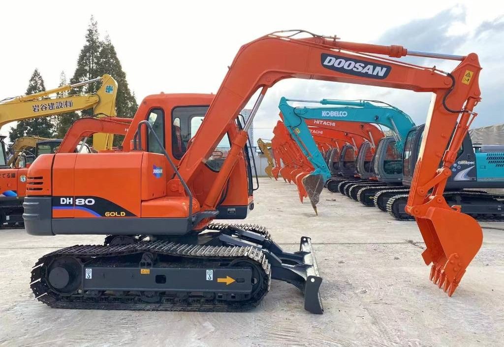 2023 Doosan DH80 Gold mini excavator, side profile view 2023 Doosan DH80 Gold mini excavator, side profile view