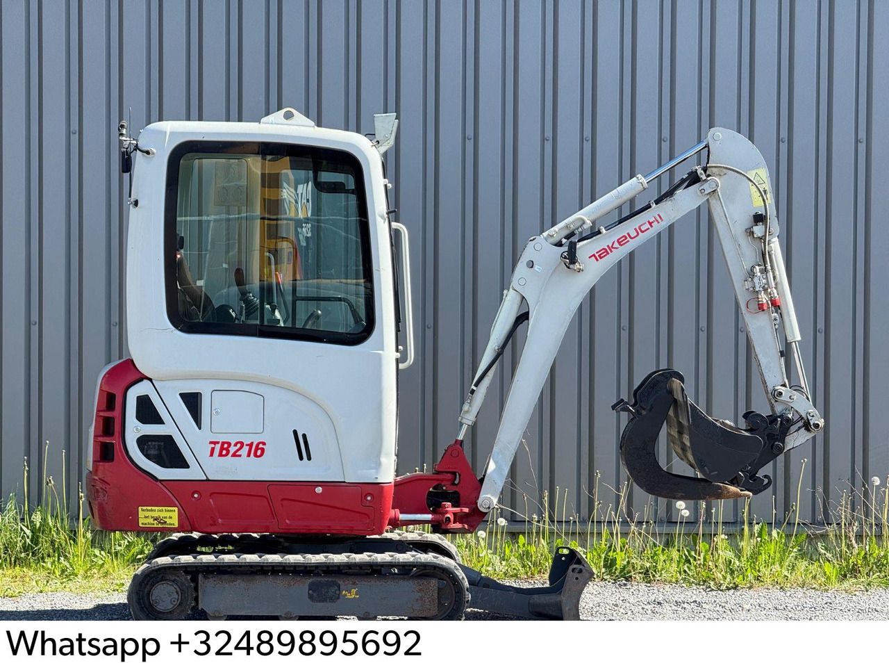 2020 Takeuchi TB216 mini excavator, side view