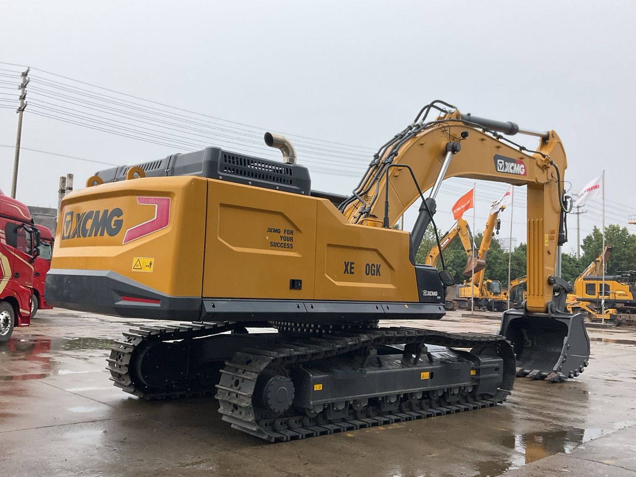 2025 XCMG XE450GK crawler excavator, rear three-quarter view