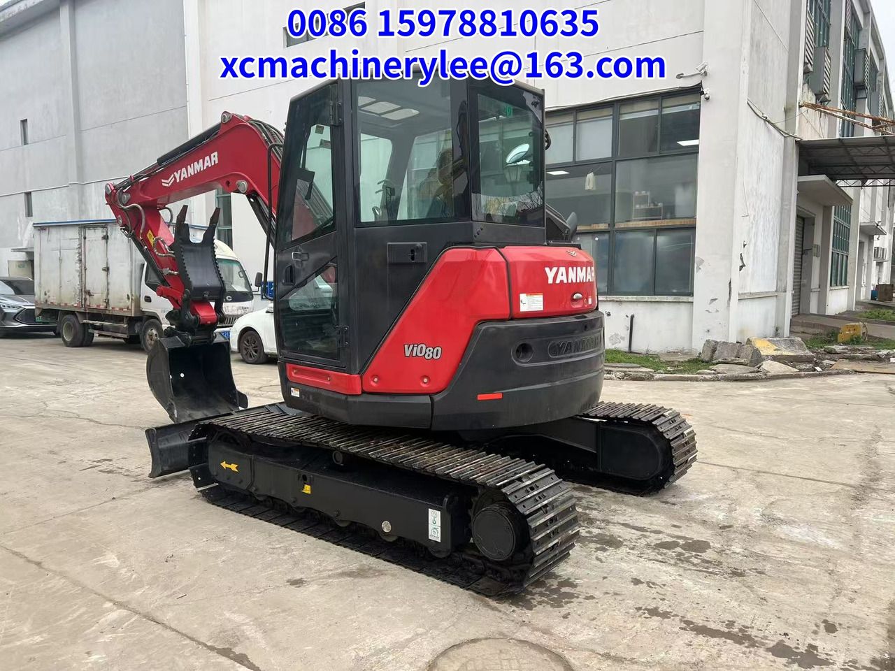 2023 Yanmar ViO80 crawler excavator, front three-quarter view 2023 Yanmar ViO80 crawler excavator, front three-quarter view