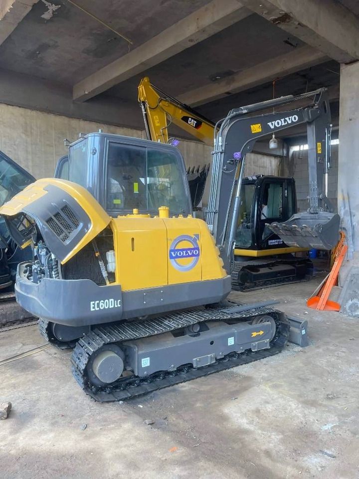 2023 Volvo EC60D mini excavator, rear three-quarter view 2023 Volvo EC60D mini excavator, rear three-quarter view