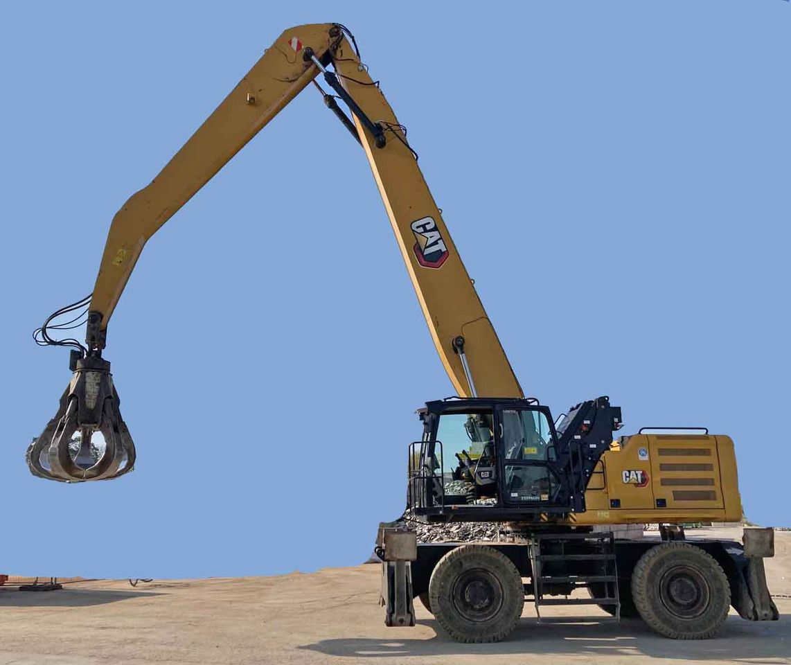 2022 Caterpillar MH3040 material handler, side profile view 2022 Caterpillar MH3040 material handler, side profile view