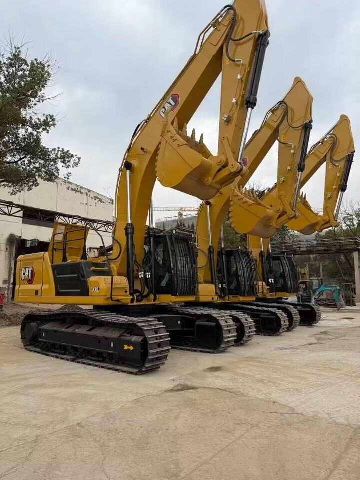 2024 Caterpillar 336 crawler excavator, side view of multiple units 2024 Caterpillar 336 crawler excavator, side view of multiple units