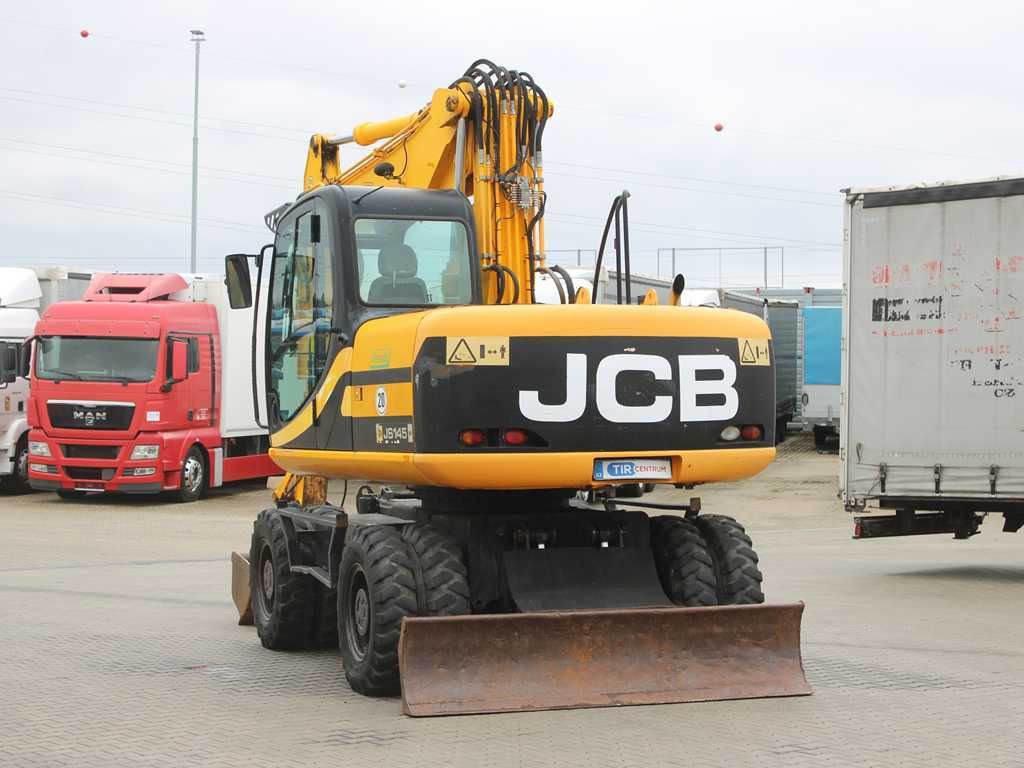 2015 JCB JS145W wheel excavator, rear three-quarter view 2015 JCB JS145W wheel excavator, rear three-quarter view