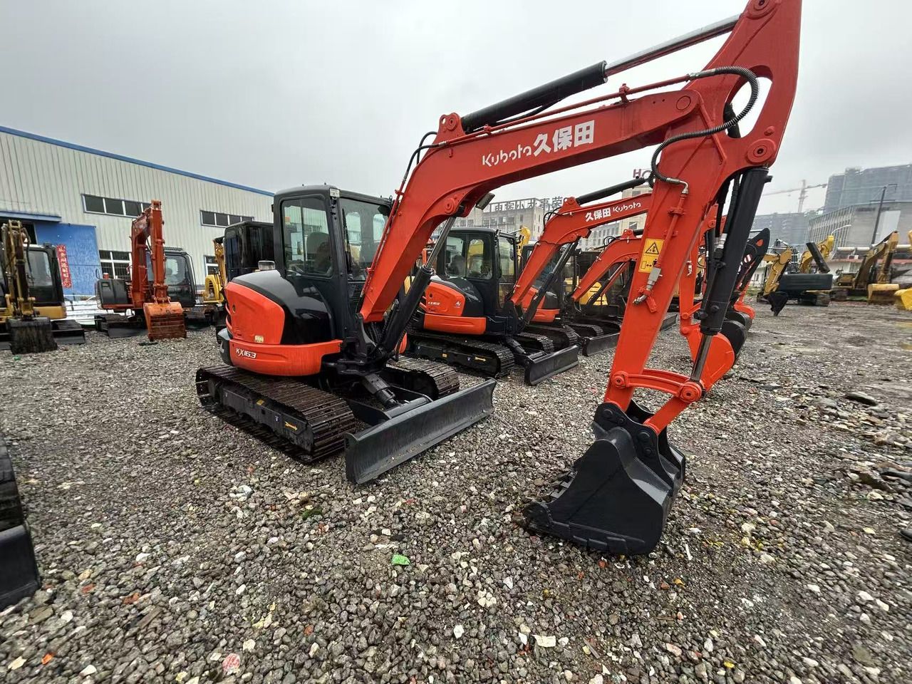 2023 Kubota KX163 mini excavator, front three-quarter view