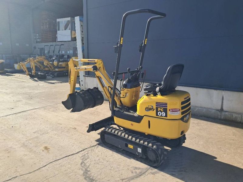 2020 Komatsu PC09-1 mini excavator, rear three-quarter view 2020 Komatsu PC09-1 mini excavator, rear three-quarter view