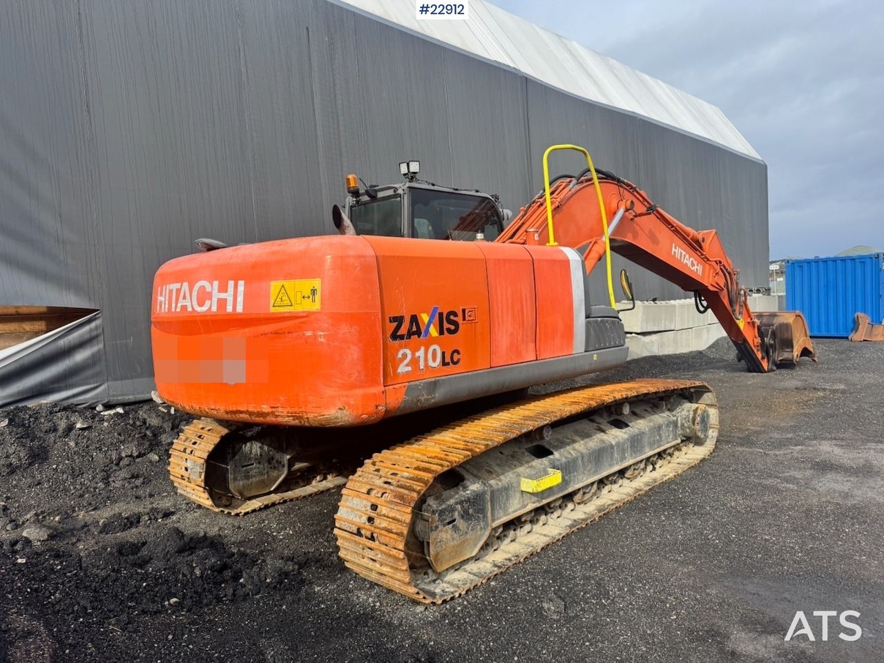 2008 Hitachi Zaxis 210LC crawler excavator, rear three-quarter view