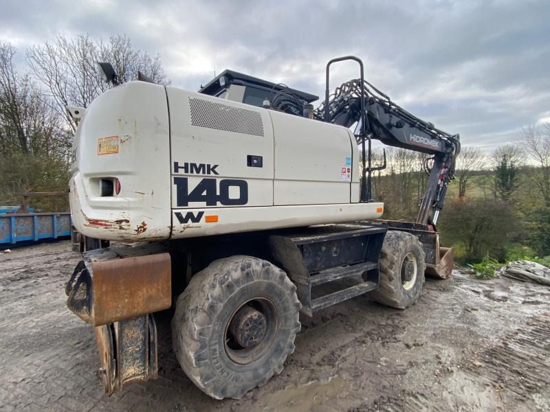 2017 Hidromek HMK 140W-3B wheel excavator, rear three-quarter view