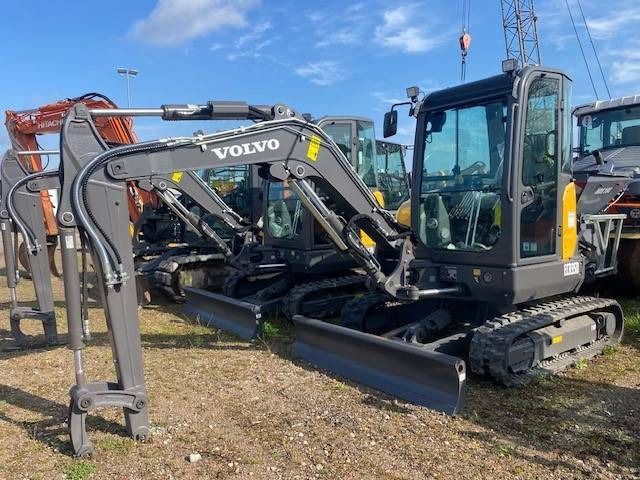 2023 Volvo ECR35D mini excavator, front three-quarter view