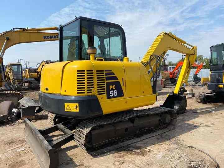 2011 Komatsu PC56 crawler excavator, rear three-quarter view 2011 Komatsu PC56 crawler excavator, rear three-quarter view
