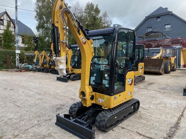 2023 Caterpillar 302 mini excavator, front three-quarter view 2023 Caterpillar 302 mini excavator, front three-quarter view