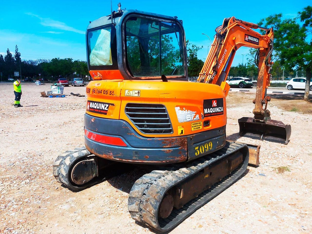 2015 Doosan DX62R-3 mini excavator rear three-quarter view 2015 Doosan DX62R-3 mini excavator rear three-quarter view