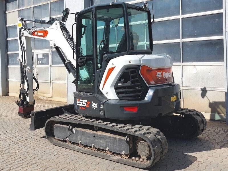 2022 Bobcat E55 Z mini excavator, front three-quarter view 2022 Bobcat E55 Z mini excavator, front three-quarter view