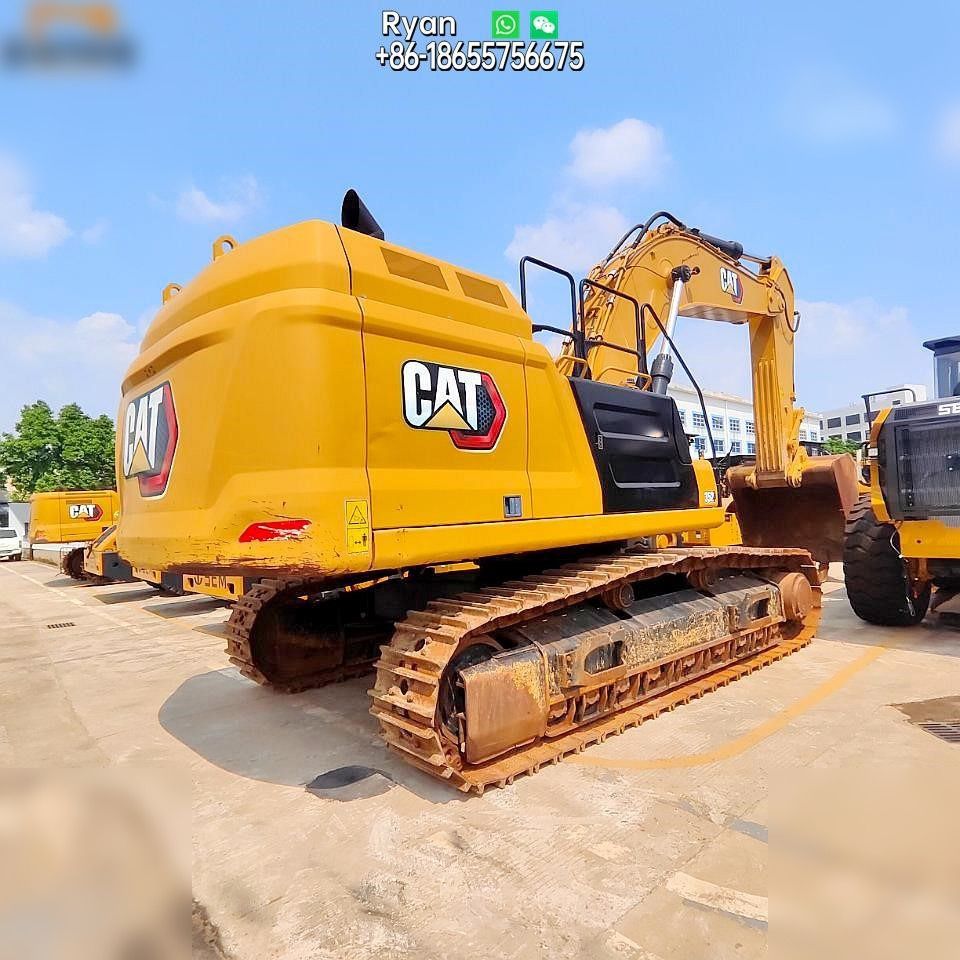 2022 Caterpillar 352 crawler excavator rear three-quarter view 2022 Caterpillar 352 crawler excavator rear three-quarter view