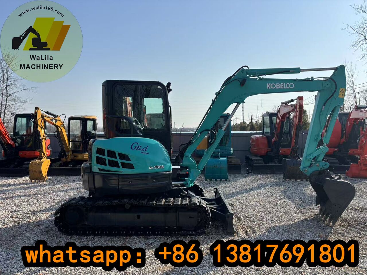 2024 Kobelco SK55SR mini excavator, side view