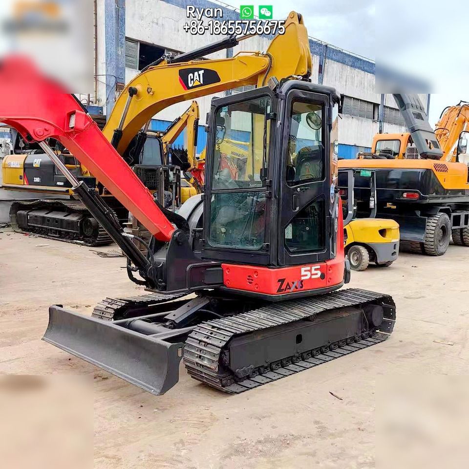 Hitachi ZX55USR-5A Mini Excavator, side view