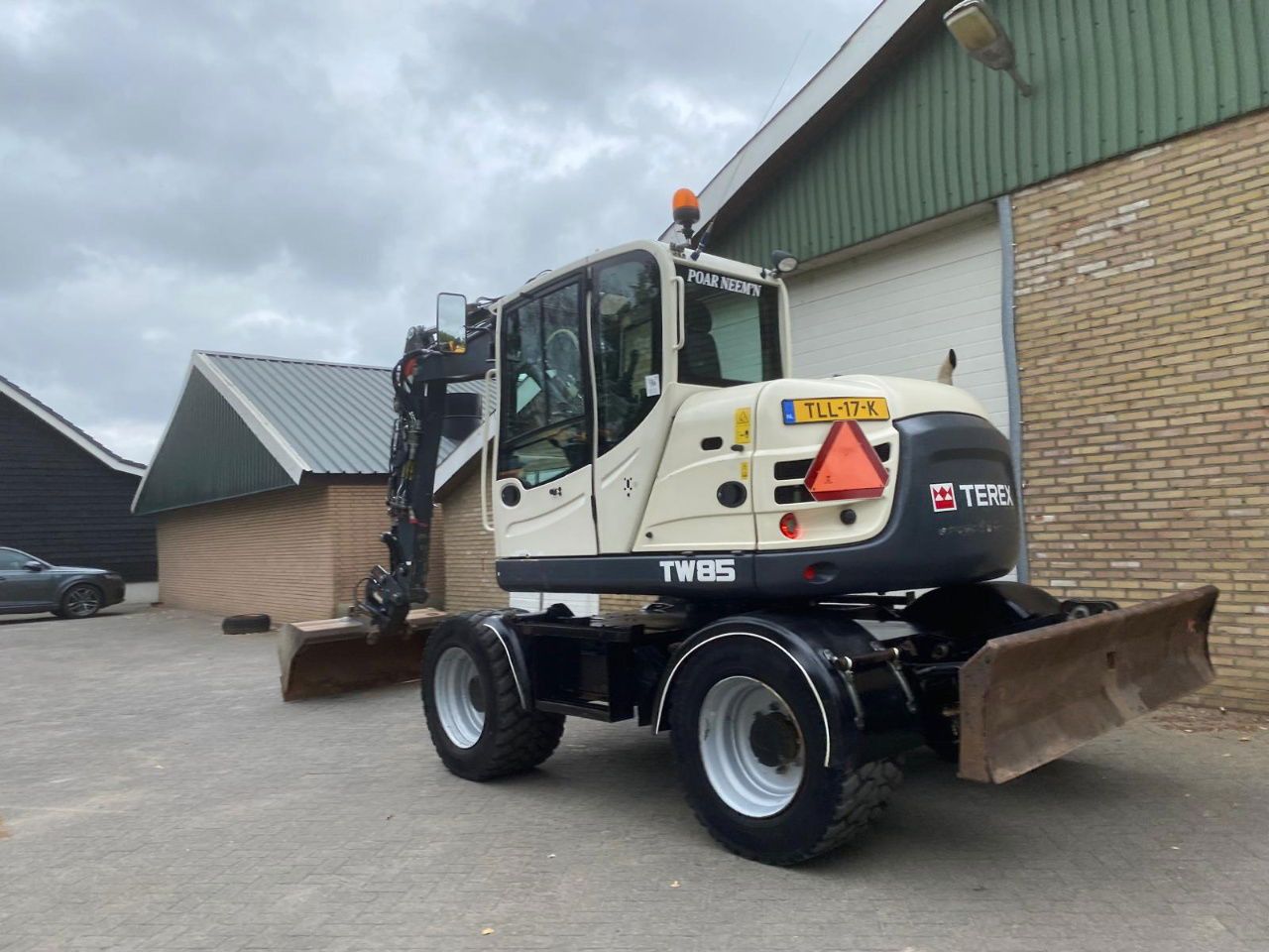 2015 Terex TW85 wheel excavator, rear three-quarter view