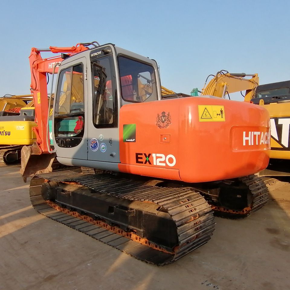 2015 Hitachi EX120-5 crawler excavator, rear three-quarter view 2015 Hitachi EX120-5 crawler excavator, rear three-quarter view