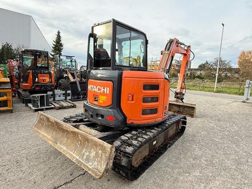 2016 Hitachi ZX55 U-5A mini excavator, rear three-quarter view 2016 Hitachi ZX55 U-5A mini excavator, rear three-quarter view