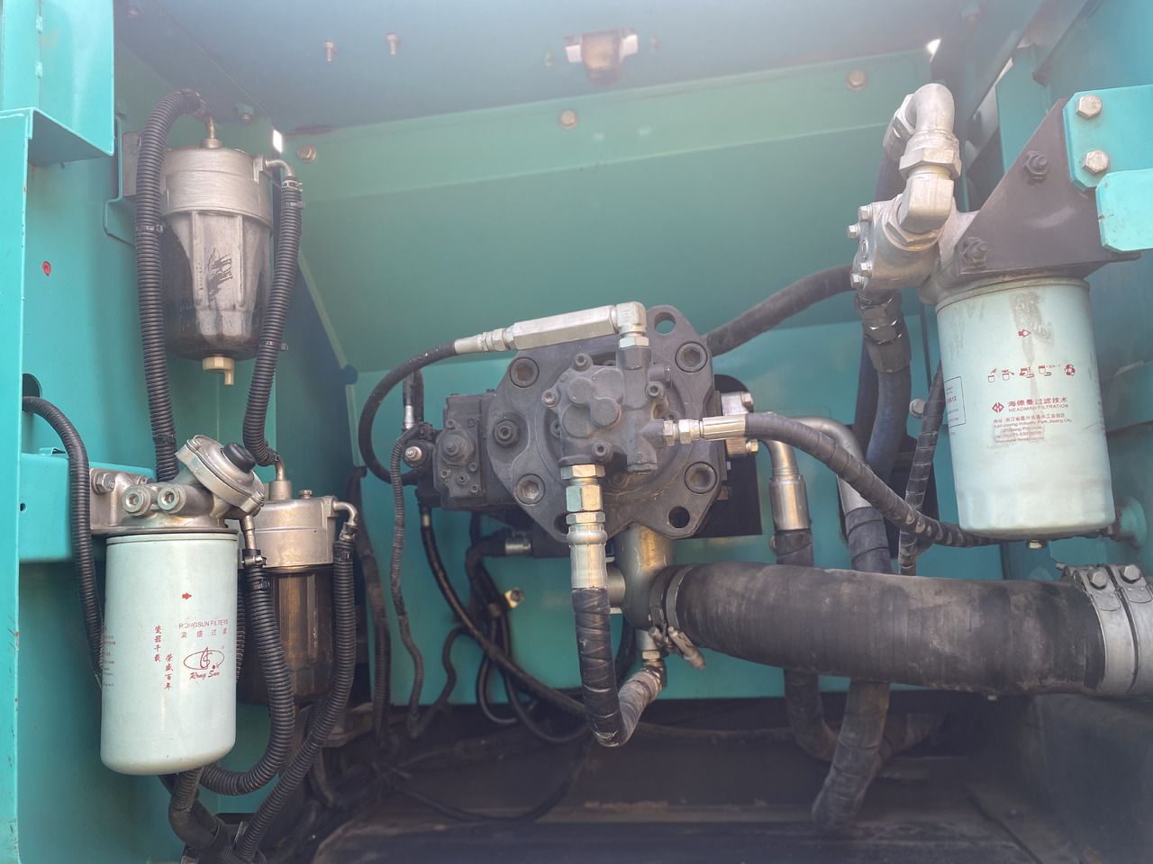2023 Kobelco SK350-8 crawler excavator engine compartment detail