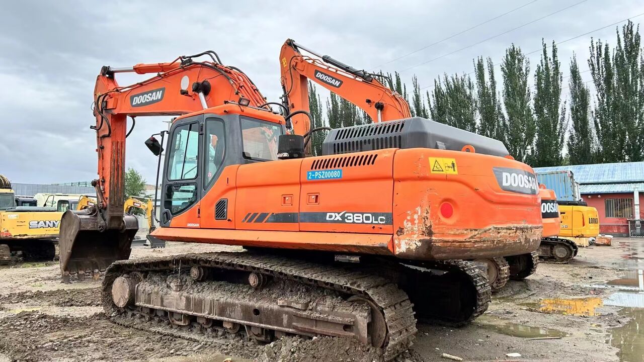 2023 Doosan DX380LC-9C excavator, rear three-quarter view 2023 Doosan DX380LC-9C excavator, rear three-quarter view