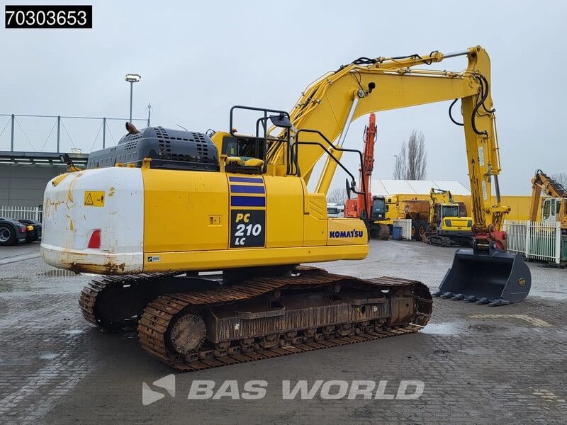 2021 Komatsu PC210LC-11 crawler excavator, rear three-quarter view
