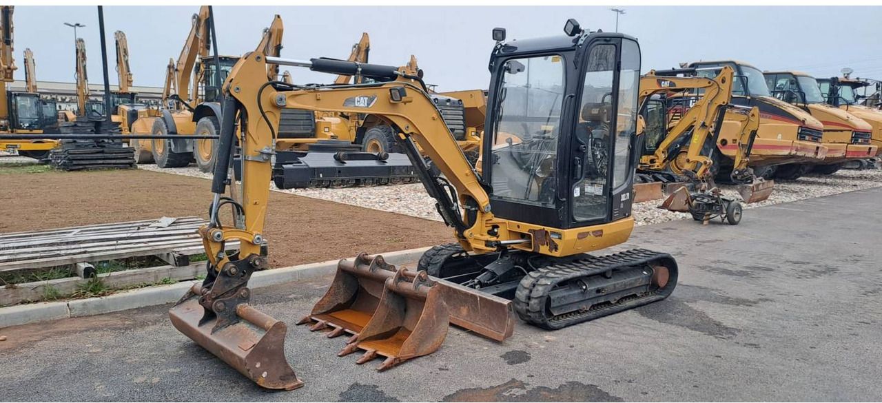 2019 Caterpillar 302.7DCR crawler excavator, front three-quarter view