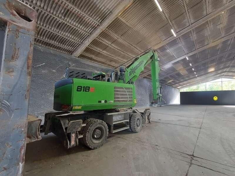 2022 Sennebogen 818-E material handler, rear three-quarter view