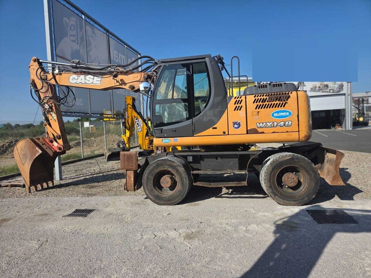 CASE WX148 wheel excavator, side profile view CASE WX148 wheel excavator, side profile view
