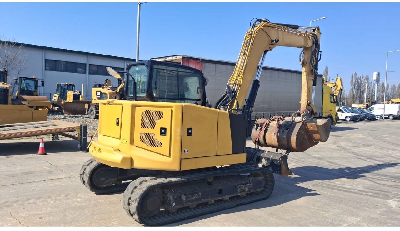 2020 Caterpillar 308-07CR crawler excavator, rear three-quarter view 2020 Caterpillar 308-07CR crawler excavator, rear three-quarter view