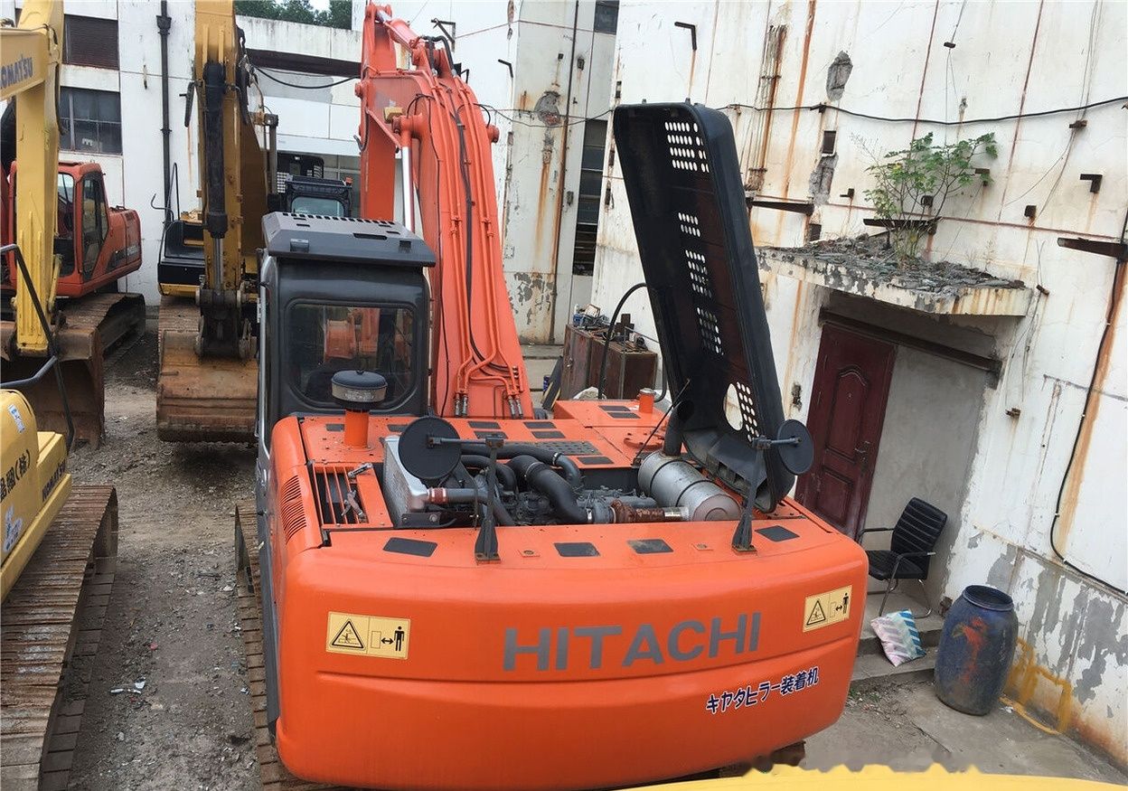 2015 Hitachi ZX240-3G crawler excavator, rear view with engine compartment open