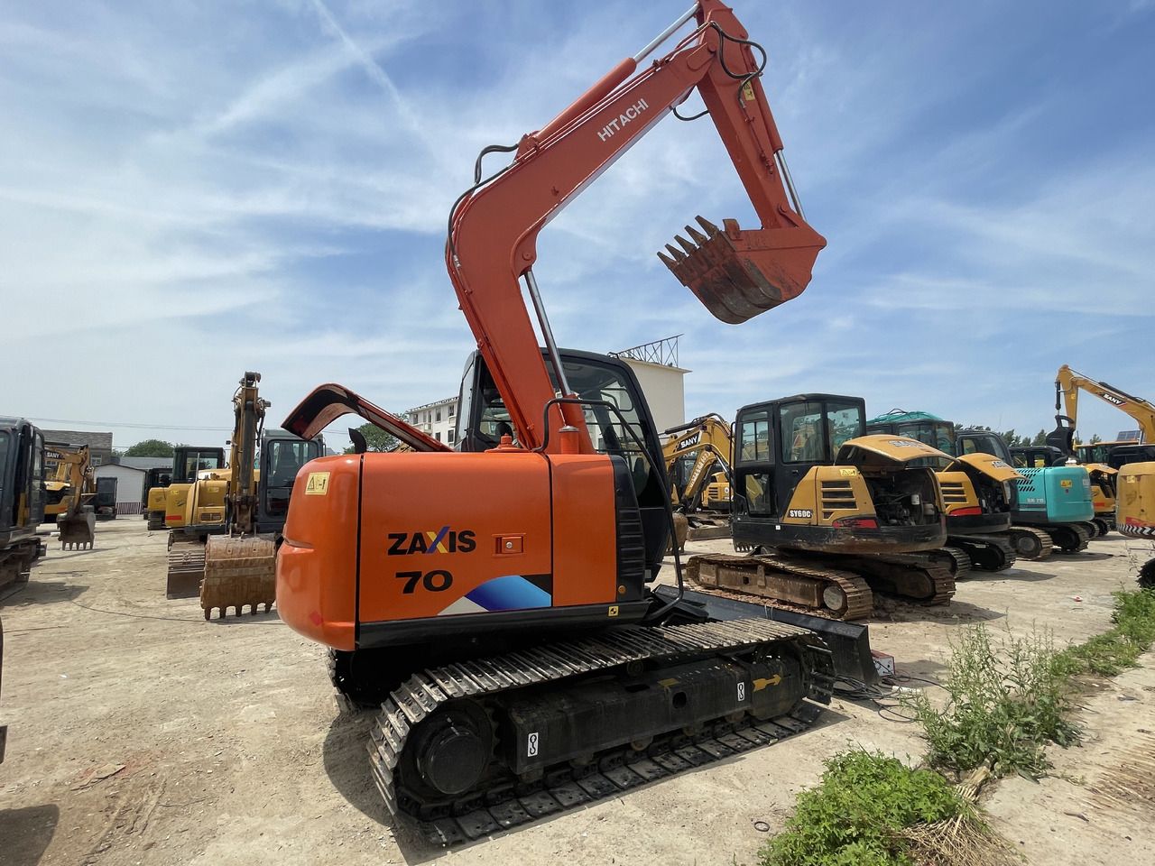 2023 Hitachi Zaxis 70 crawler excavator, rear three-quarter view