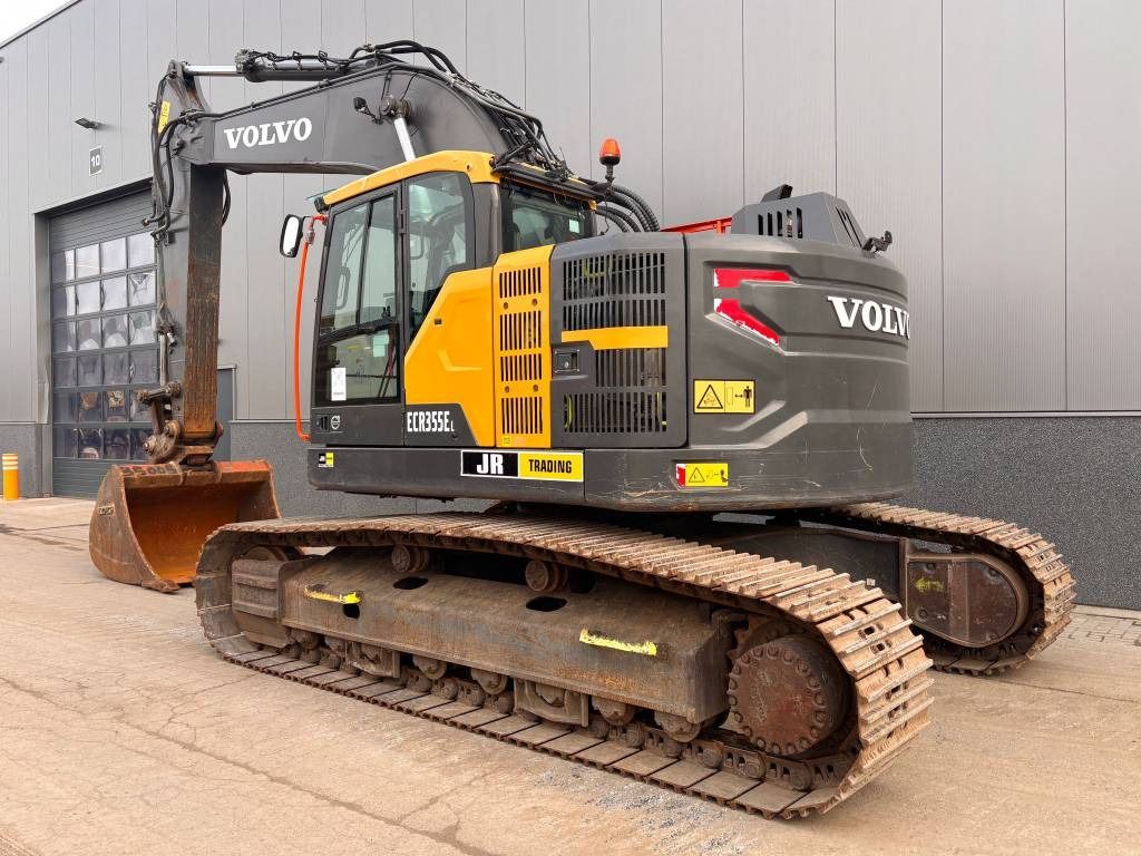 2018 Volvo ECR355EL crawler excavator, rear three-quarter view 2018 Volvo ECR355EL crawler excavator, rear three-quarter view