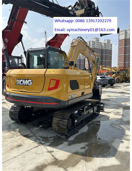 2026 XCMG XE75GA mini excavator rear three-quarter view