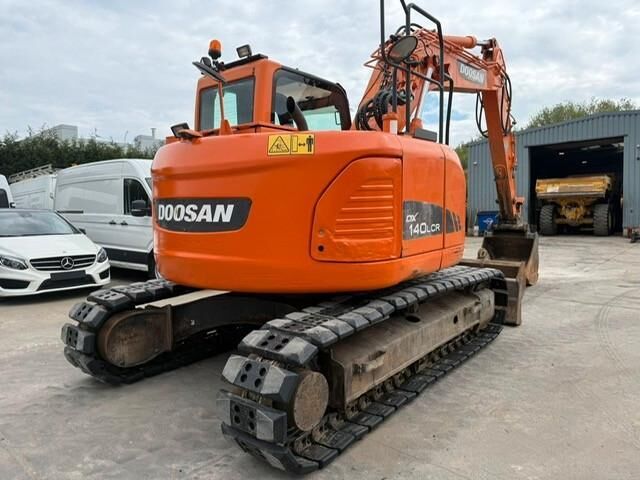 2014 Doosan DX140LCR-3 crawler excavator, rear three-quarter view