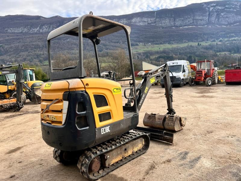 2015 Volvo EC18C mini excavator, rear three-quarter view 2015 Volvo EC18C mini excavator, rear three-quarter view