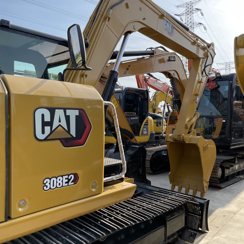 Caterpillar 308E2 mini excavator, side view