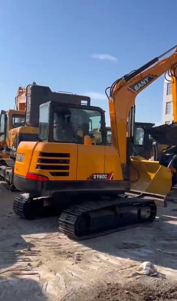 2020 Sany SY60C mini excavator, rear three-quarter view