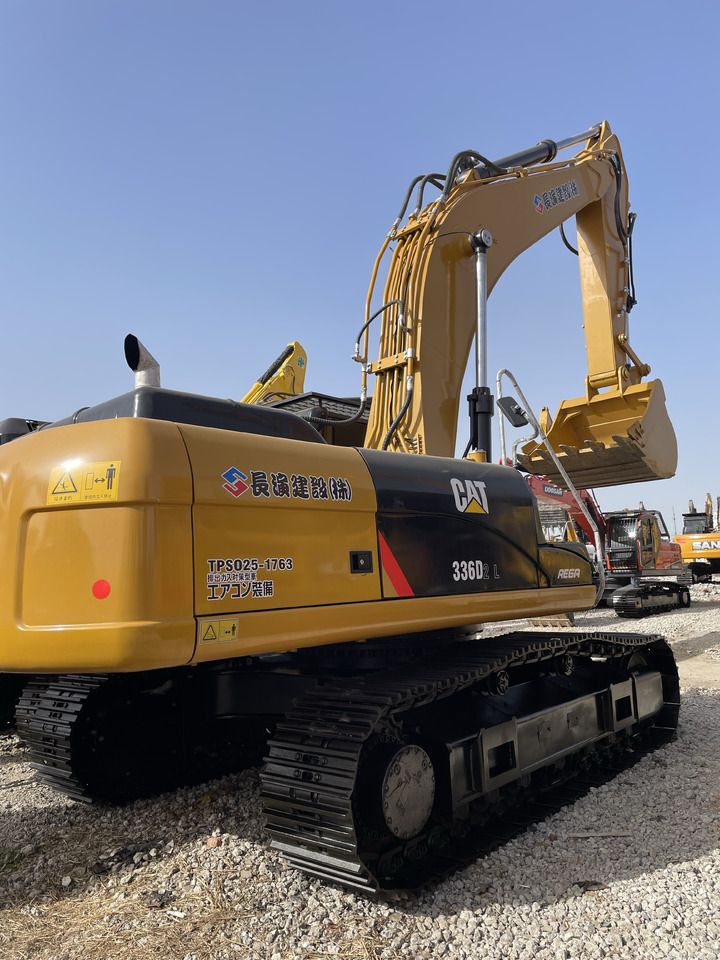 2023 Caterpillar 336D2L crawler excavator, rear three-quarter view