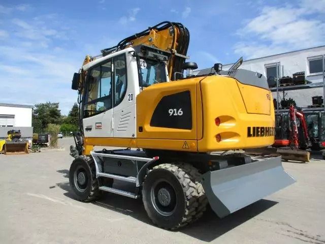 2023 Liebherr A916 wheel excavator, rear three-quarter view