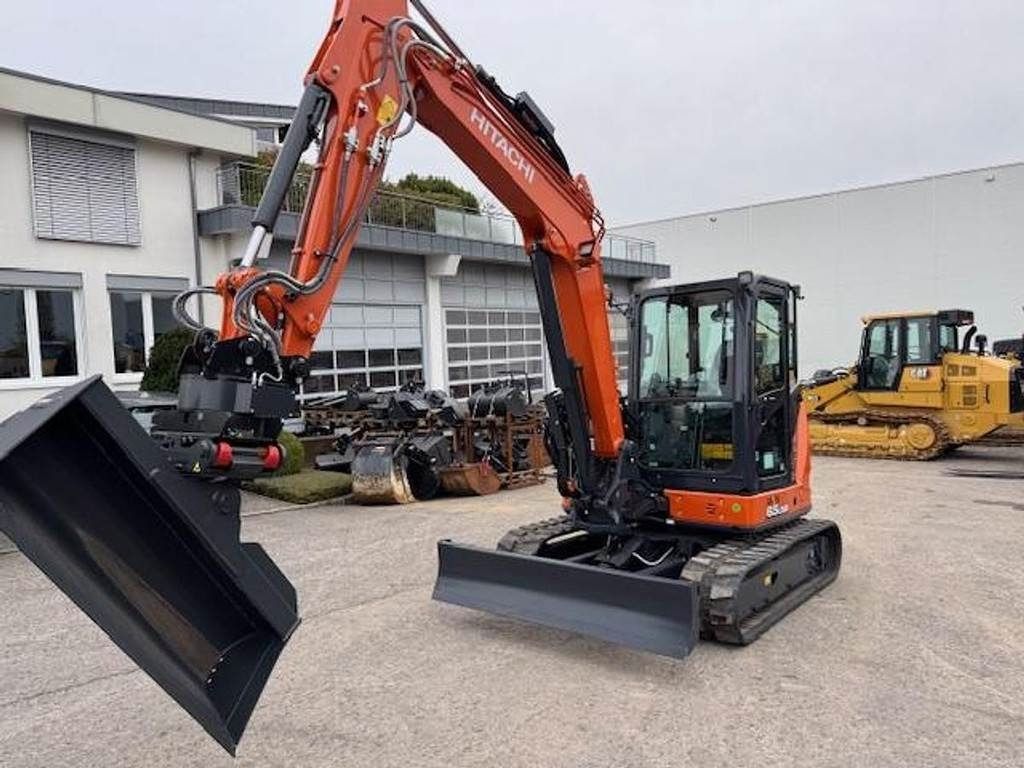 2024 Hitachi ZX65 USB-6 mini excavator, front three-quarter view