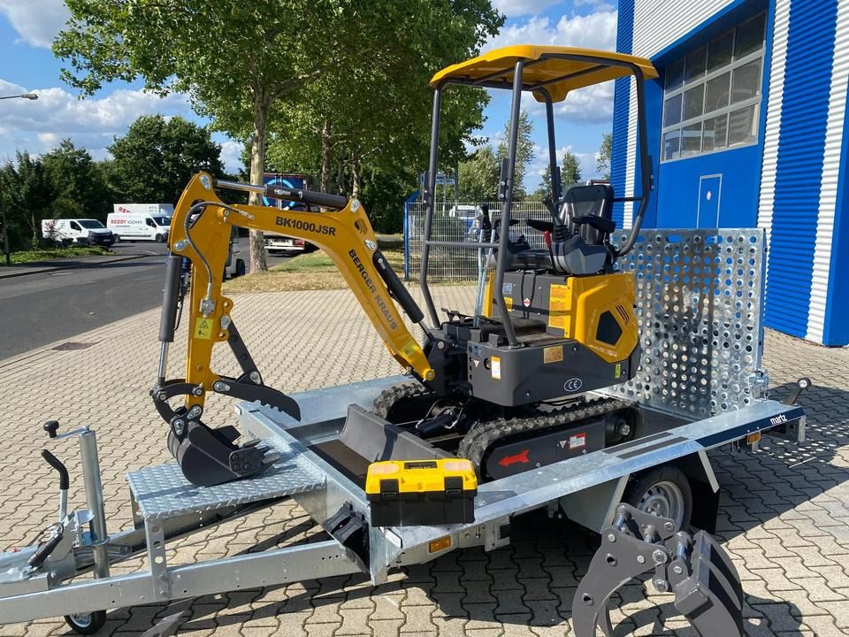 Berger Kraus BK1000JSR mini excavator on a trailer Berger Kraus BK1000JSR mini excavator on a trailer